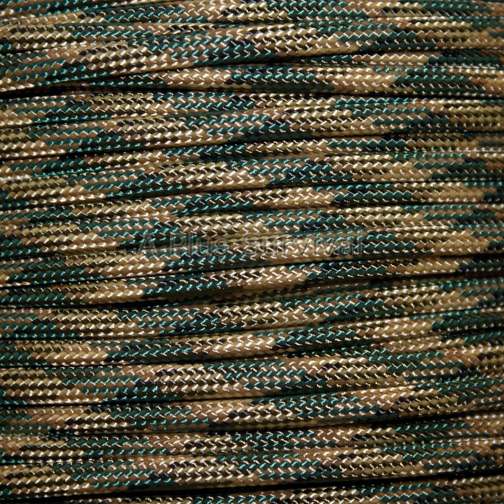 Woodland Camo Paracord 50 Feet 550 lb 7 Strand Emergency Survival Bracelet