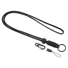 20″ Paracord Lanyard Necklace Keyring Cord Clasp Strap Badge Holder, Black