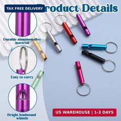 120 Pieces Aluminum Emergency Whistle, Kids Safety Whistle With Keychain, Whistl