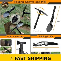 KNVBIN 250pcs Survival Kit Tactical Gear Trauma Bag Emergency Tent