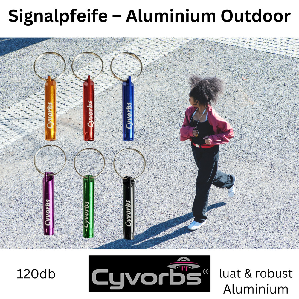 Signal Whistle 120dB Aluminum Whistle for Dogs Joggers & Leisure Cyvorbs®