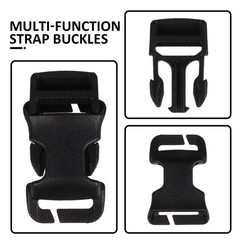 2Pcs Durable Pom Backpack Buckles Multi Function Strap for Outdoor Use Black