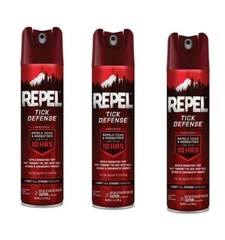 Repel Tick Defense Aerosol Spray, 3-Pack, 15% Picaridin, Size 6.5 oz Each