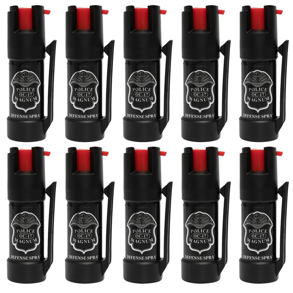 10 Police Magnum pepper spray 1/2oz bottom clip self defense security protection