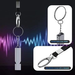 3-Pack Double Tube 120dB Emergency Survival Loud Whistle w/ Lanyards Keychain