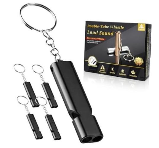 Whistle Emergency Whistles Premium Lifeguard Safety Whistle for 5 Pack Black