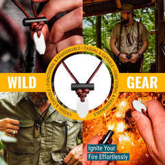 The Bushcraft – Original Fire Starter Necklace for Men, Handcrafted in USA, Weat