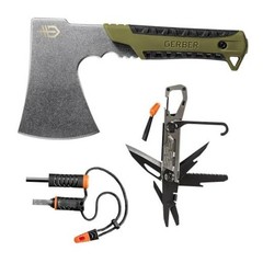 Gear Camp Setup Kit – Includes Pack Hatchet, Fire Starter & Stake-Out Camping