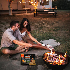 48 Pcs Fire Starters, Natural Charcoal Square Fire Starters Super Fast Lighting