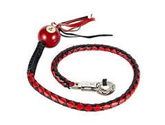 Leather Motorcycle Whips 36″/42″ Get Back Whip with ball Heavy Duty Biker