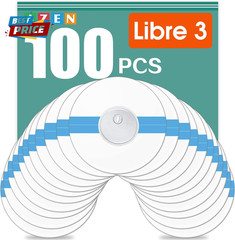 100 Pack Freestyle Sensor Covers for Libre 3, Waterproof Adhesive Patches, Water