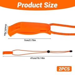 Molain Emergency Whistles with Lanyard, Safety Whistle Survival Shrill 2 Pack