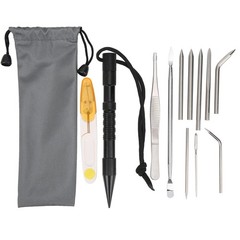 12Pcs/Set Black Aluminium Parachute Cord Needles Set Bracelets DIY Knitting Tool