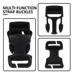 2Pcs Black Multi Function Strap Buckles Durable Pom for Sports and Hiking