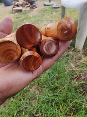 Bushcraft ferro rod striker with Pacific Yew wood handle | firesteel scraper