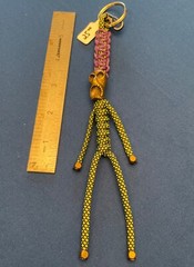 paracord keychain. bag purse, backpack, jacket zipper pull. Screaming skull bead