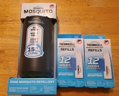 Thermacell Patio Mosquito Repeller w/ TWO Xtra 12-Hr Refills, 15 Ft Zone, Black