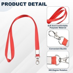 10Pcs 16.9″ Polyester Flat Lanyard with Lobster Clasp for Keys, Red