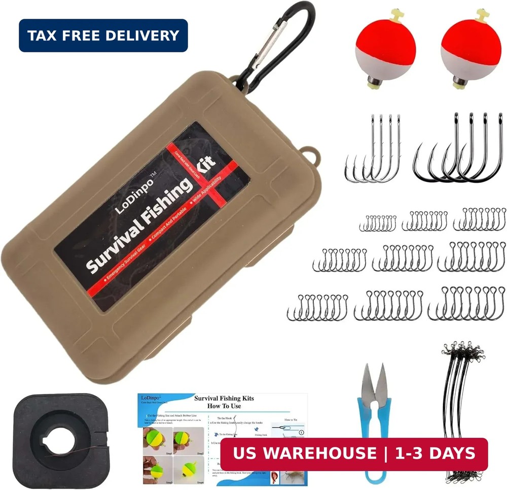 Mini Survival Fishing Kit Small Emergency Fishing TackleBox Pocket Outdoor Fishi
