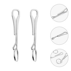 2Pcs Reusable Stainless Steel Key Ring Buckles for Outdoor Travel Use