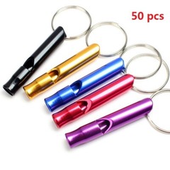 50-200pcs Aluminum Emergency Survival Whistle for Camping Hiking Outdoor Tool
