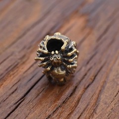 KMOATIM Skull Brass Paracord Bead, Antique 0.28 cubic inches, Spider