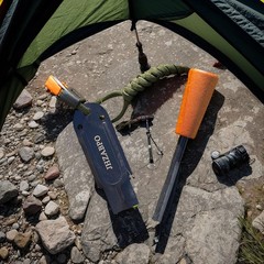 JHZABPO Fire Starter for Campfires, Flint and Steel black, orange