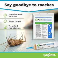 Advion Cockroach Gel Bait, 4 Tubes, German Roach Insect Pest Control, Indoor &
