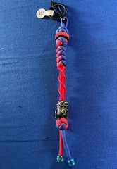 Red & blue knife lanyard. Bag, backpack or jacket zipper pull. Superman minion 