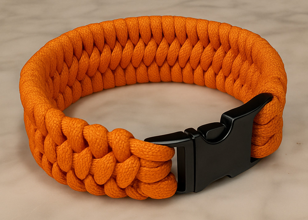 Solar Orange Trilobite Paracord Bracelet with Metal Buckle