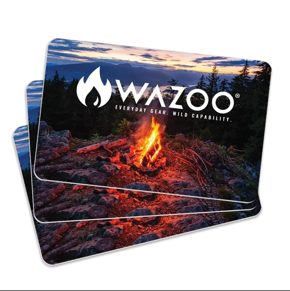 Wazoo FireCard – Lightweight & Portable Fire Starter Tinder, 1-Pack, White