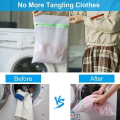 GOGOODA 5 Pack Mesh Laundry Bags, 1*XXL+1*XL+1*L+1*M+1*S, White