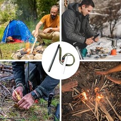 6 Inch Survival Fire Starter – Classic Ferro Rod 3/8 Inch x 6 Inch – Multi-Tool