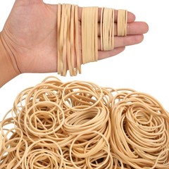 Rubber Bands Assorted Sizes 0.5lb Beige Elastic Bands for Office Home School Use