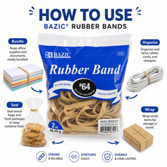 [Pack of 2] Bazic #64 Rubber Bands 2 oz 3 1/2 x 1/4 in 8.9 x 0.64 cm