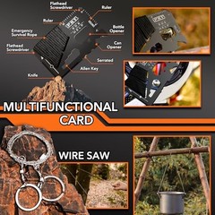 19 in 1 Survival Kit Stocking Stuffers for Men, Hunting Fishing Gift Black2