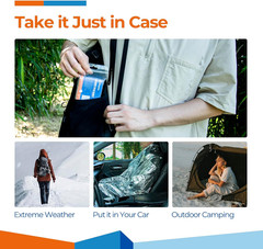 Emergency Blankets (4 Packs, 84″ L X 52″ W) Mylar Thermal Blankets for Survival