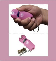 SMART Stun Gun WOMEN Pink Flashlight QUICK RELEASE battery meter RECHARGEABLE