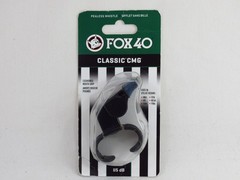 Fox 40 Classic CMG 3-Chamber Pealess Whistle 115 dB W/ Fingergrip Blk