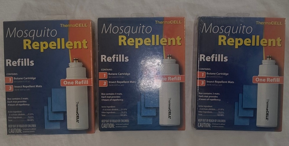 Thermacell Mosquito Repellent Refills 3 Butane Cartridge 9 Insect Rep. Mats RB-1