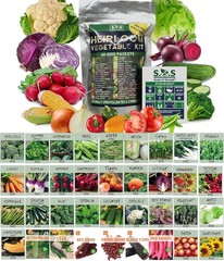 Starter Seed Kit: 15,000+ Seeds, 40 Heirloom Fruit & Vegetable Varieties – Per