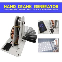 50W Portable Permanent Magnet Hand Crank Generator USB Charger Camping Outdoor