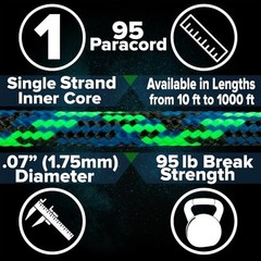 Type 95 Paracord – Durable Nylon Crafting Cord – Great for 50 Feet Goldenrod