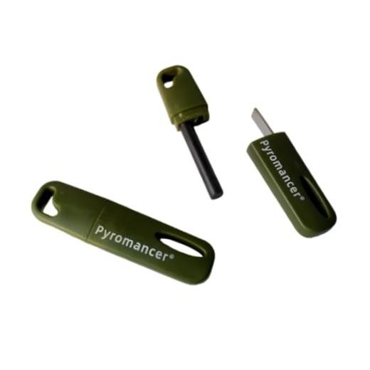 2Packs Ferro Rod Fire Starter for Camping, Ferrocerium Flint and Deep Green