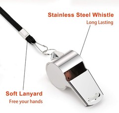 Fya Stainless Steel Emergency Whistle with Lanyard Loud Safety
