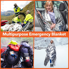6 Pack Emergency Mylar Blanket, Emergency Blanket Space Blanket Survival Rescue