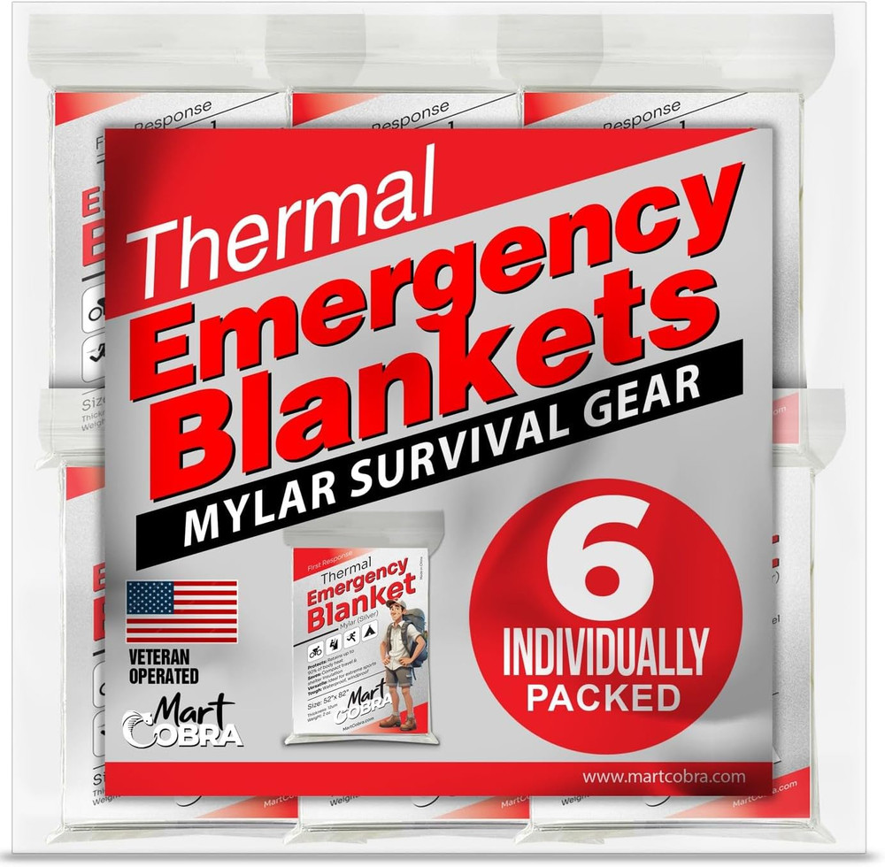 Emergency Mylar Blankets Space Survival Thermal Gear for Bug Out Bag Car, 4/6/25