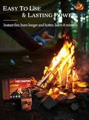 Fire Starter, Easy-Burning Fire Starter Squares for Wood Stoves, Campfires, Gril
