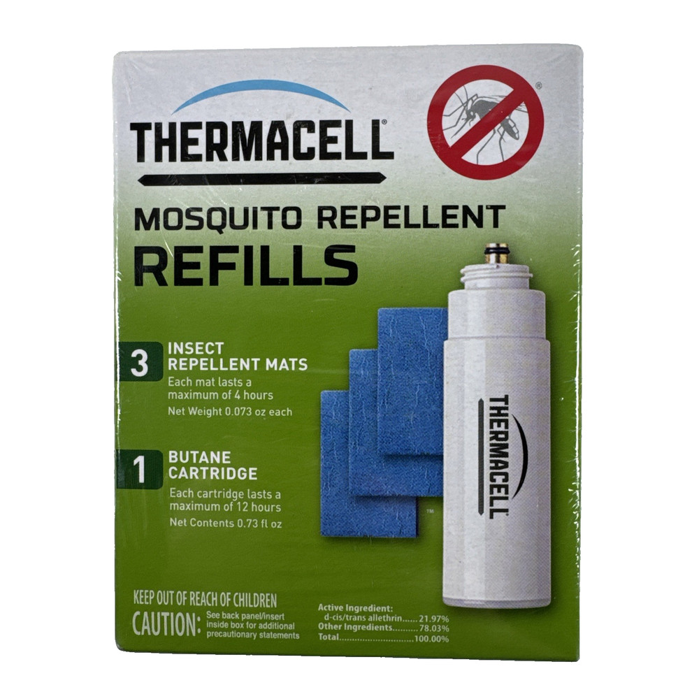 NEW SEALED Thermacell Mosquito Repellent Refills 1x Cartridge & 3x Mats