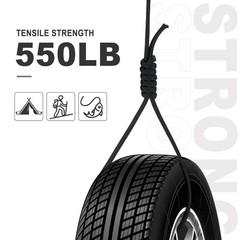 WEREWOLVES 550lb Paracord/Parachute Cord – 7 Strand Core 100FT, Black